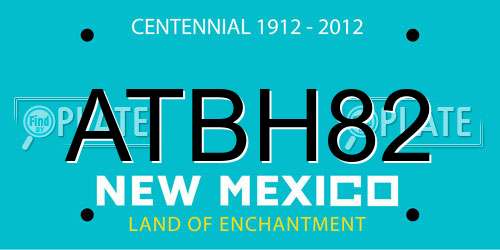 ATBH82 New Mexico License Plate