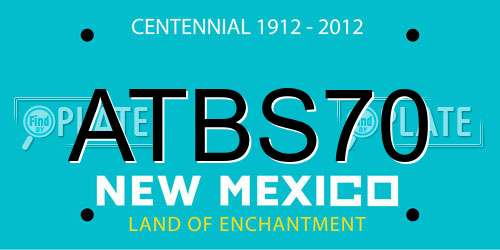 ATBS70 New Mexico License Plate
