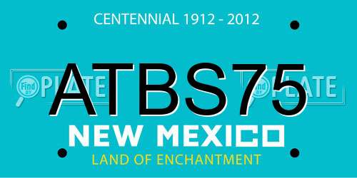 ATBS75 New Mexico License Plate