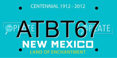 ATBT67 New Mexico License Plate