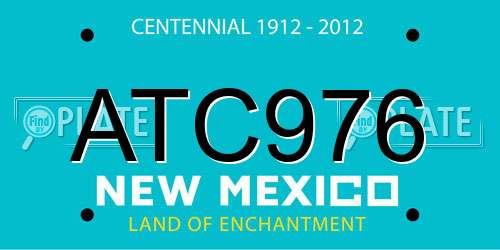 ATC976 New Mexico License Plate