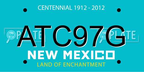 ATC97G New Mexico License Plate