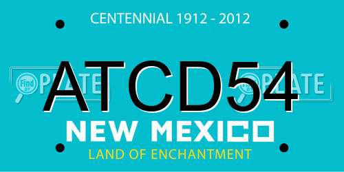 ATCD54 New Mexico License Plate