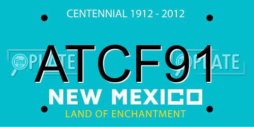 ATCF91 New Mexico License Plate