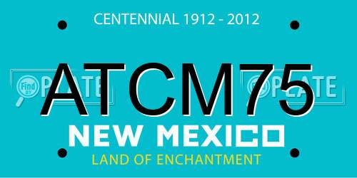 ATCM75 New Mexico License Plate
