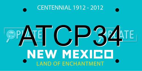 ATCP34 New Mexico License Plate