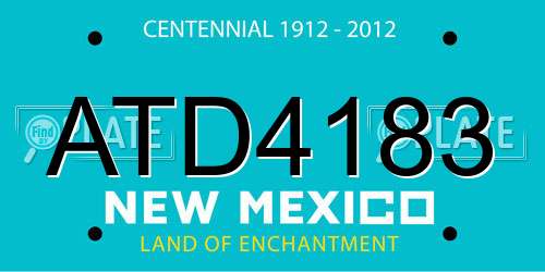 ATD4183 New Mexico License Plate
