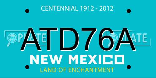 ATD76A New Mexico License Plate
