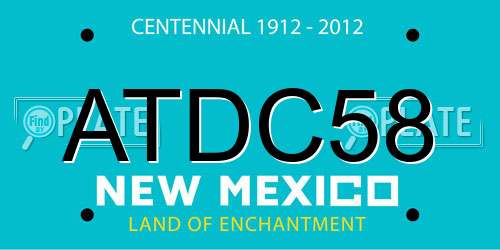 ATDC58 New Mexico License Plate