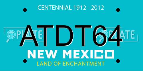 ATDT64 New Mexico License Plate