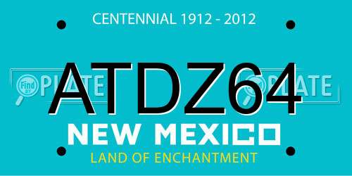 ATDZ64 New Mexico License Plate