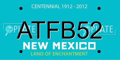 ATFB52 New Mexico License Plate