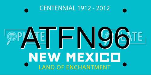 ATFN96 New Mexico License Plate