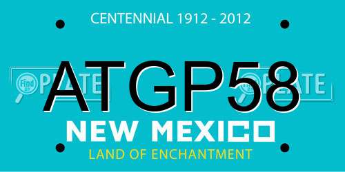 ATGP58 New Mexico License Plate