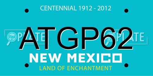 ATGP62 New Mexico License Plate