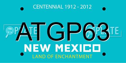ATGP63 New Mexico License Plate