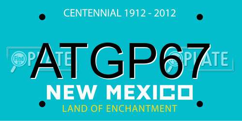 ATGP67 New Mexico License Plate