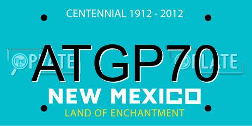 ATGP70 New Mexico License Plate