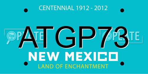 ATGP73 New Mexico License Plate