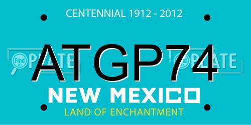 ATGP74 New Mexico License Plate