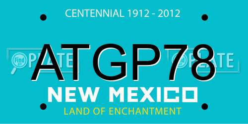 ATGP78 New Mexico License Plate