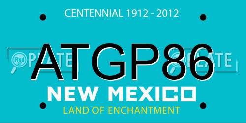 ATGP86 New Mexico License Plate