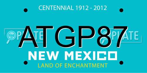 ATGP87 New Mexico License Plate