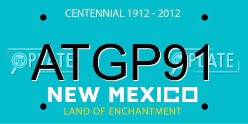 ATGP91 New Mexico License Plate