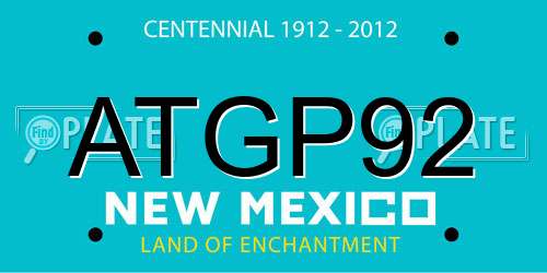 ATGP92 New Mexico License Plate
