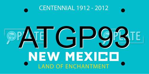 ATGP93 New Mexico License Plate