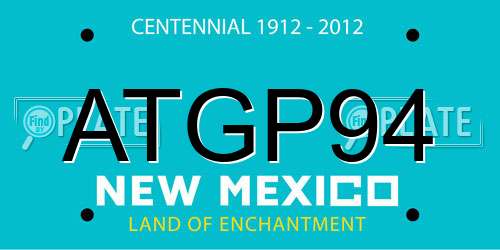 ATGP94 New Mexico License Plate