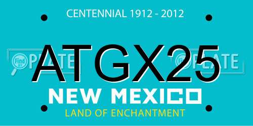 ATGX25 New Mexico License Plate