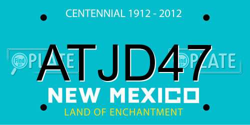 ATJD47 New Mexico License Plate