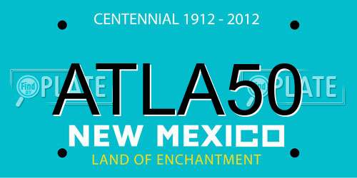 ATLA50 New Mexico License Plate