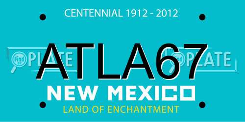ATLA67 New Mexico License Plate