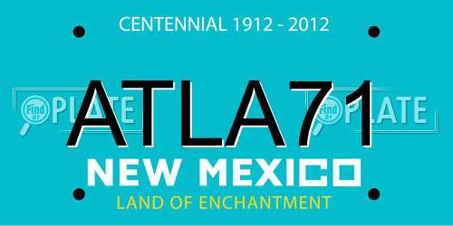 ATLA71 New Mexico License Plate