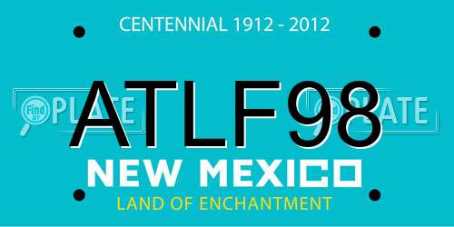 ATLF98 New Mexico License Plate