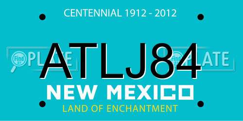 ATLJ84 New Mexico License Plate