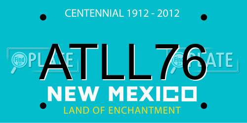 ATLL76 New Mexico License Plate