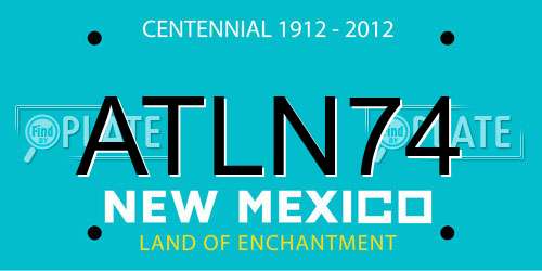 ATLN74 New Mexico License Plate