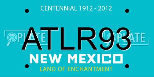ATLR93 New Mexico License Plate