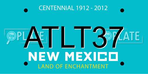 ATLT37 New Mexico License Plate