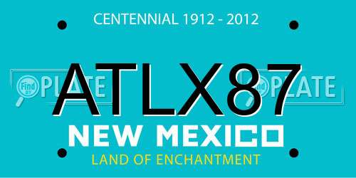 ATLX87 New Mexico License Plate