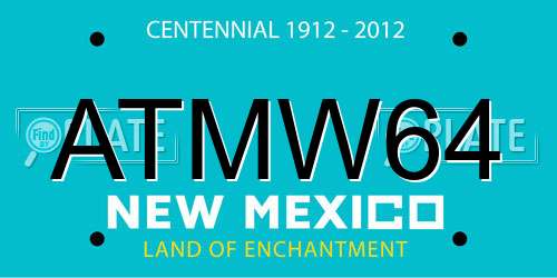 ATMW64 New Mexico License Plate