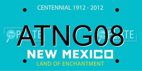 ATNG08 New Mexico License Plate