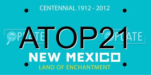 ATOP21 New Mexico License Plate