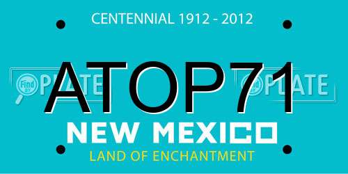 ATOP71 New Mexico License Plate
