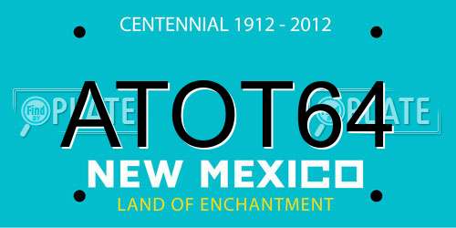 ATOT64 New Mexico License Plate
