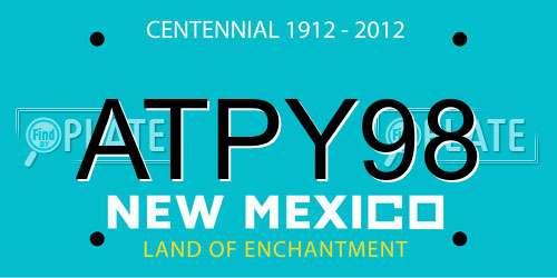 ATPY98 New Mexico License Plate