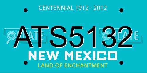 ATS5132 New Mexico License Plate